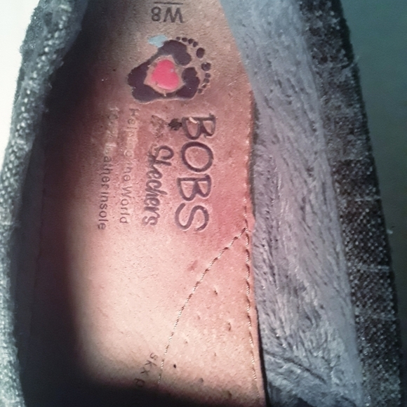 BOBS For Sketchers Grey Plaid Shoes - Picture 6 of 9